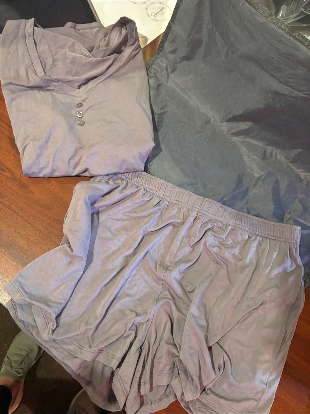 Lavender Two-Piece Sleep Set - Top & Shorts size medium